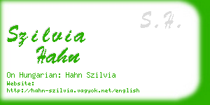 szilvia hahn business card